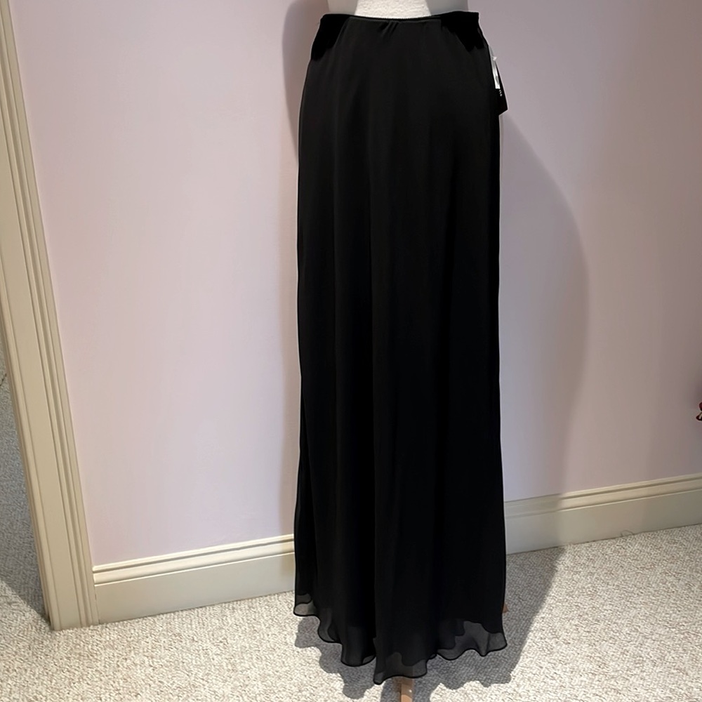 Black long skirt with sheer overlay